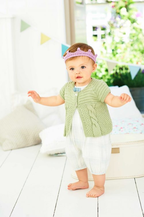 Baby Book 7 Little Lime Gilet & Little Princess Crown