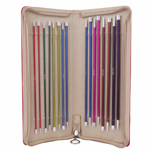 KnitPro Zing: Knitting Pins: Single-Ended: Set: 25cm (KP47405) - Case open