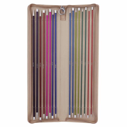 KnitPro Zing: Knitting Pins: Single-Ended: Set: 40cm (KP47408) - Case open