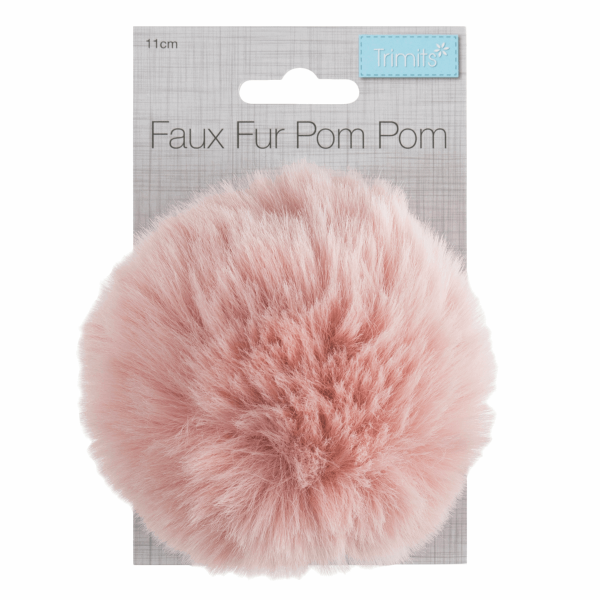 Trimits Faux Fur 11cm Pom Pom - Light Pink
