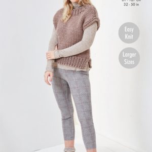 King Cole Pattern 5753 - Tank tops and hat in Rosarium Mega Chunky