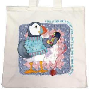 Emma Ball Canvas Bag - Puffin - A Ball of Yarn and a Crochet Hook