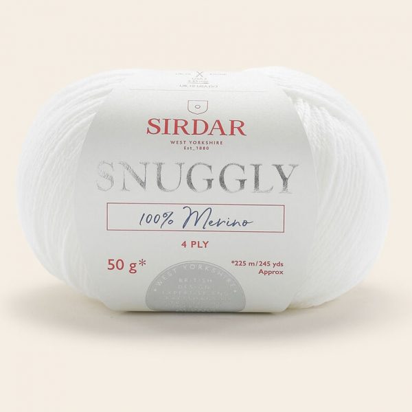 Sirdar Snuggly 100% Merino 4-Ply - Coconut White (0001)