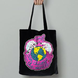 Knit And Purl Can Change The World - Black Tote Bag