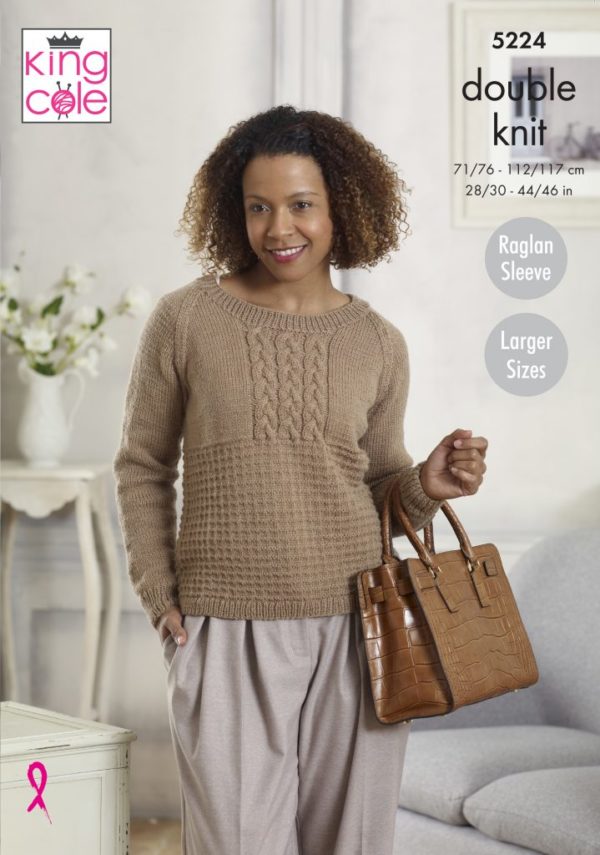 King Cole Pattern 5224 - Sweater and Cardigan