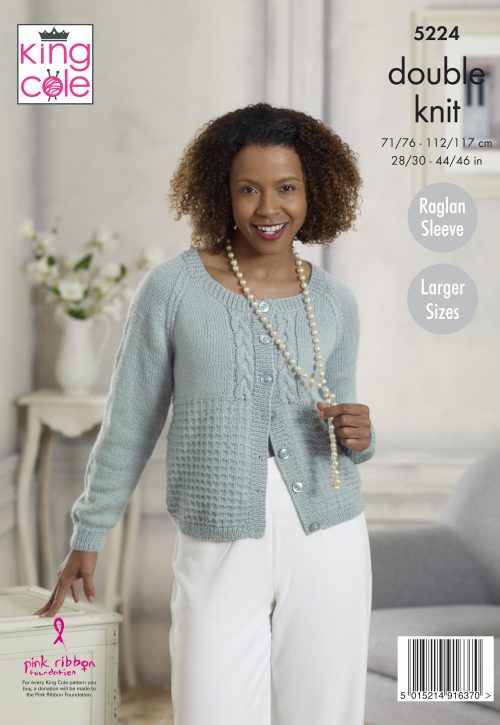 King Cole Pattern 5224 - Sweater and Cardigan