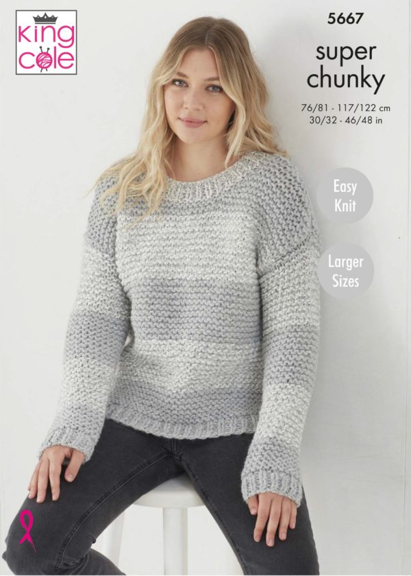 King Cole Pattern 5667 - Sweater and Cardigan