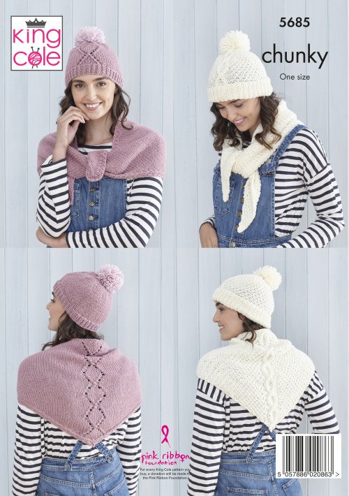 King Cole Pattern 5685 - Hats and Shawls