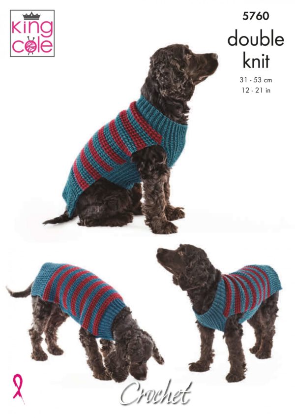 King Cole Pattern 5760 - Crochet Dog Coats