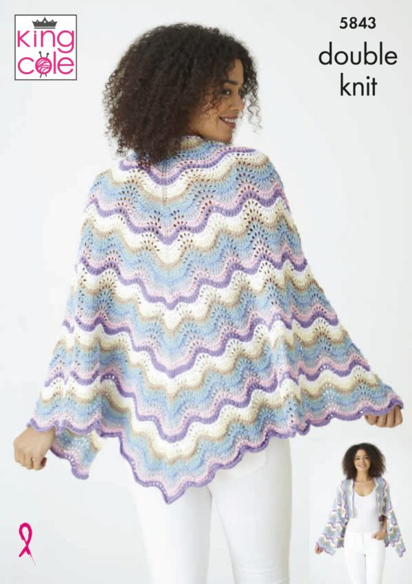 King Cole Pattern 5843 - Wrap and Shawl