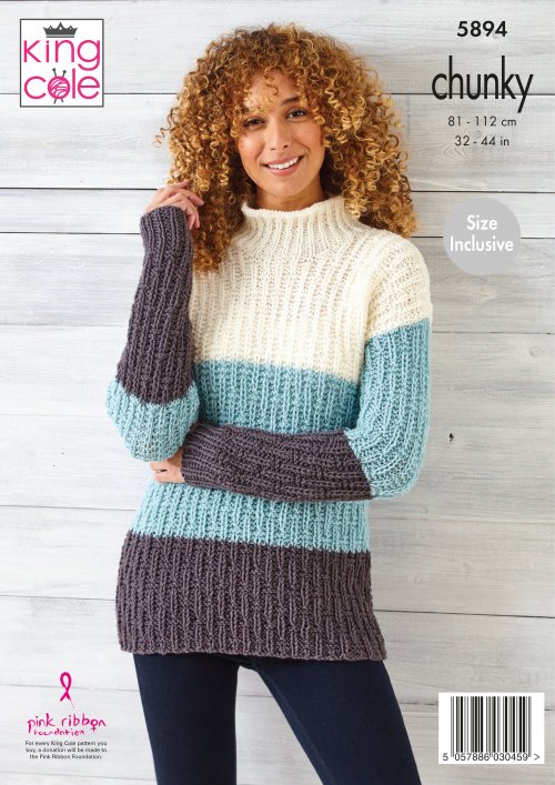 King Cole Pattern 5894 - Sweater and Cardigan