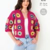 King Cole Pattern 5943 - Granny Square Long Cardy and Cropped 1/2 Sleeve Cardy