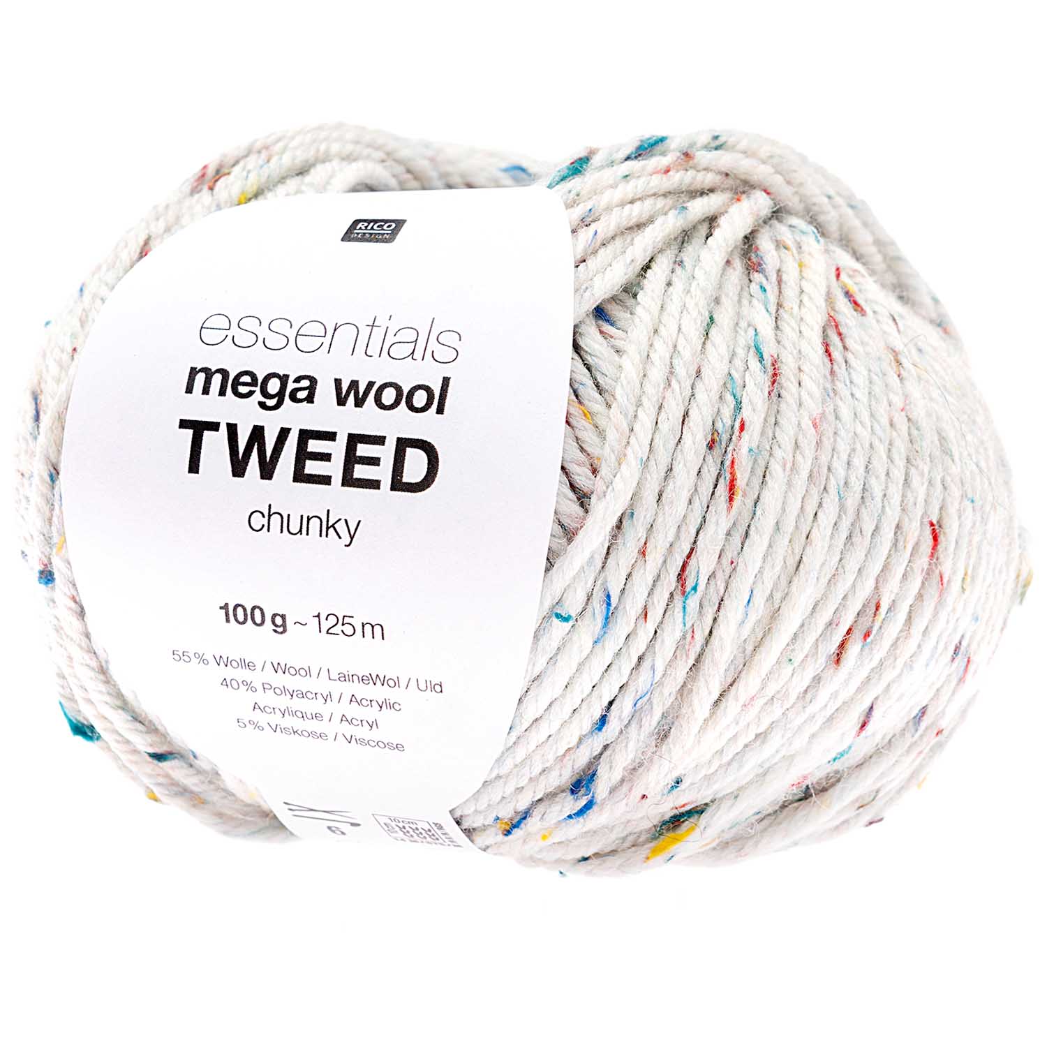 Rico Mega Wool Tweed Chunky - Cream (001)