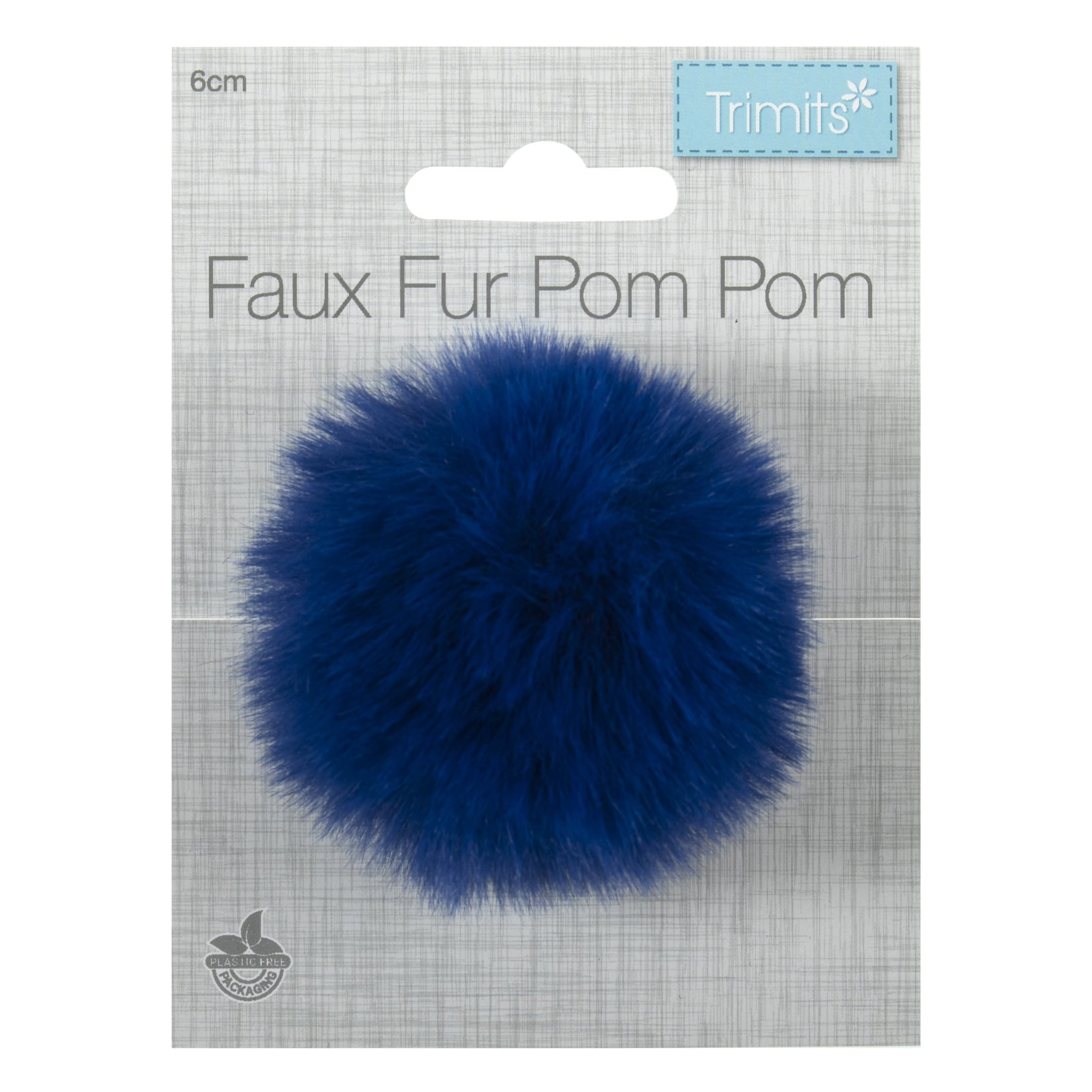 Trimits Faux Fur Pom Pom - Blue (6cm)