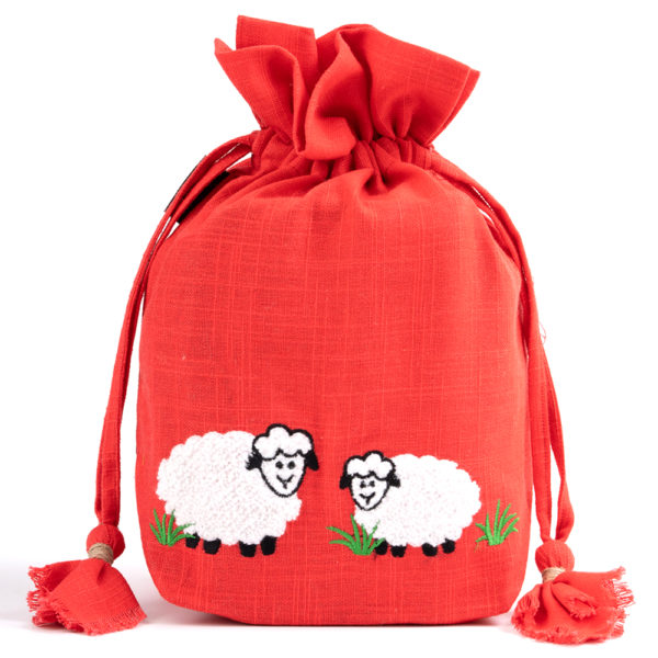 Lantern Moon - Red Sheep Meadow Drawstring Bag