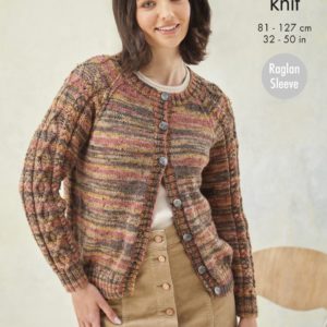 King Cole 5998 - Sweater & Cardigan in Homespun Prism DK