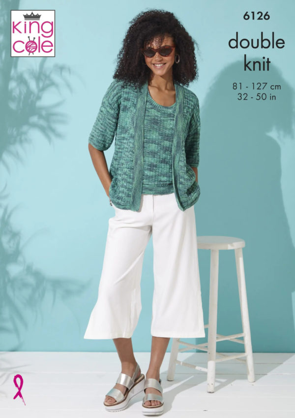 King Cole 6126 - Cardigan & Top in Linendale Reflections DK (Copy)