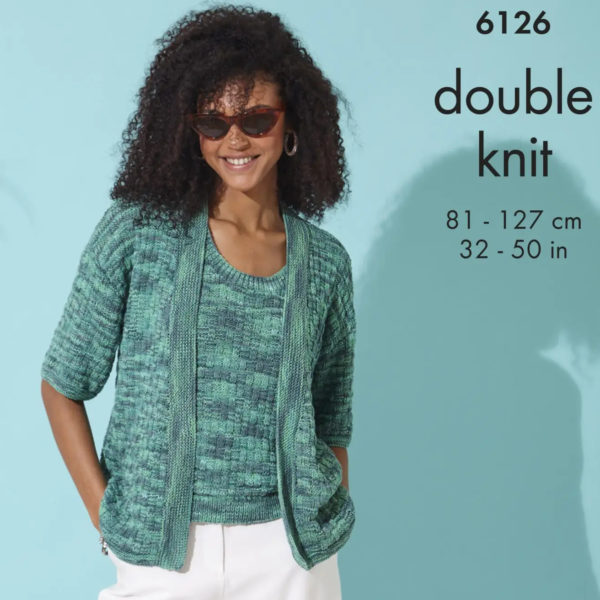 King Cole 6126 - Cardigan & Top in Linendale Reflections DK (Copy)