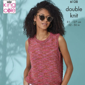 King Cole 6128 - Short Sleeve & Sleeveless Tops in Linendale Reflections DK