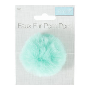 Trimits Faux Fur Pom Pom - Turquoise (6cm)
