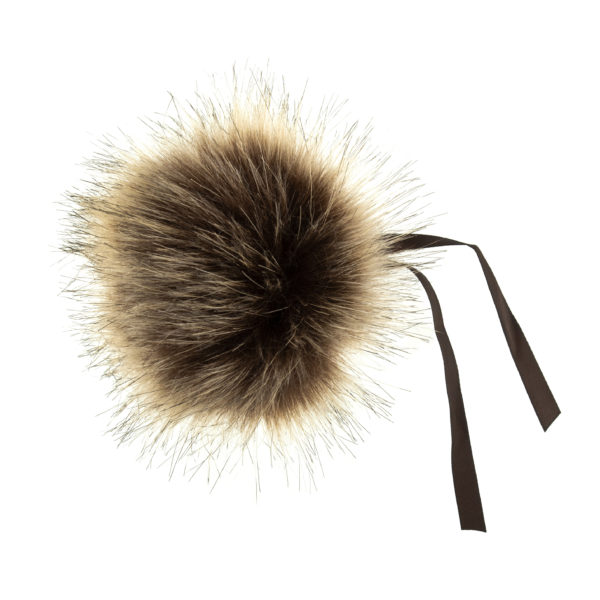 Trimits Faux Fur Tipped Pom Pom - Brown (11cm)
