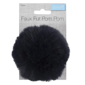 Trimits Faux Fur Pom Pom - Navy (11cm)