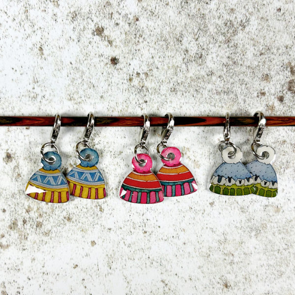 Hat Crochet Stitch Markers in a Tin (set of 6) - Emma Ball (TCR23)