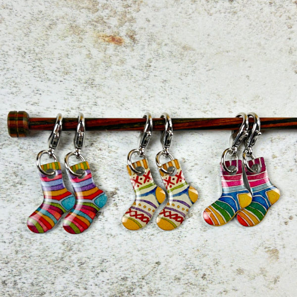 Socks Crochet Stitch Markers in a Tin (set of 6) - Emma Ball (TCR21)