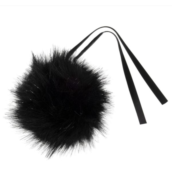 Trimits Faux Fur Pom Pom - Black Glitter (11cm)