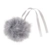 Trimits Faux Fur Pom Pom - Grey Glitter (11cm)