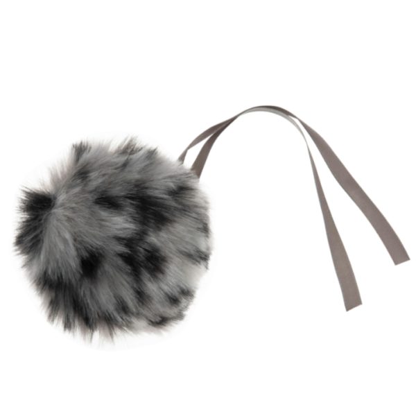Trimits Faux Fur Pom Pom - Grey Leopard (11cm)