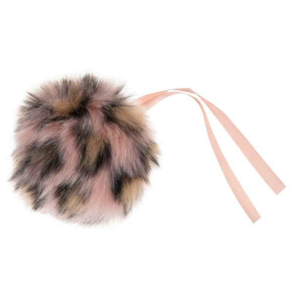 Trimits Faux Fur Pom Pom - Pink Leopard (11cm)