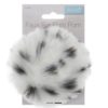 Trimits Faux Fur Pom Pom - White Spot (11cm)