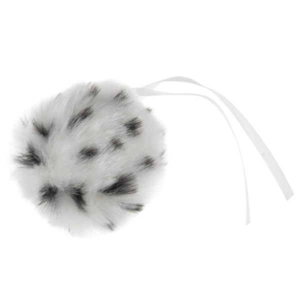 Trimits Faux Fur Pom Pom - White Spot (11cm)