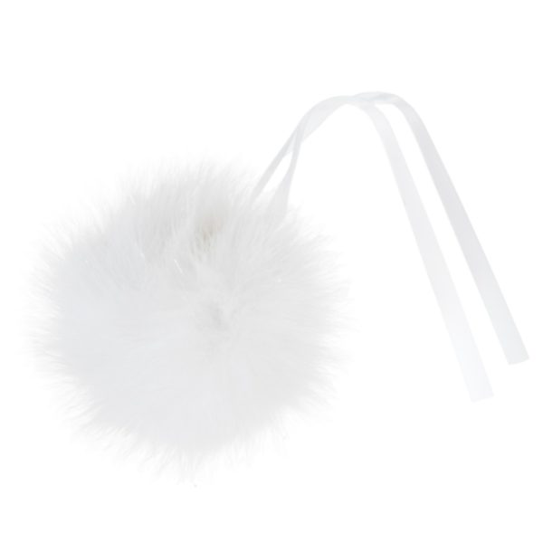 Trimits Faux Fur Pom Pom - White Glitter (11cm)