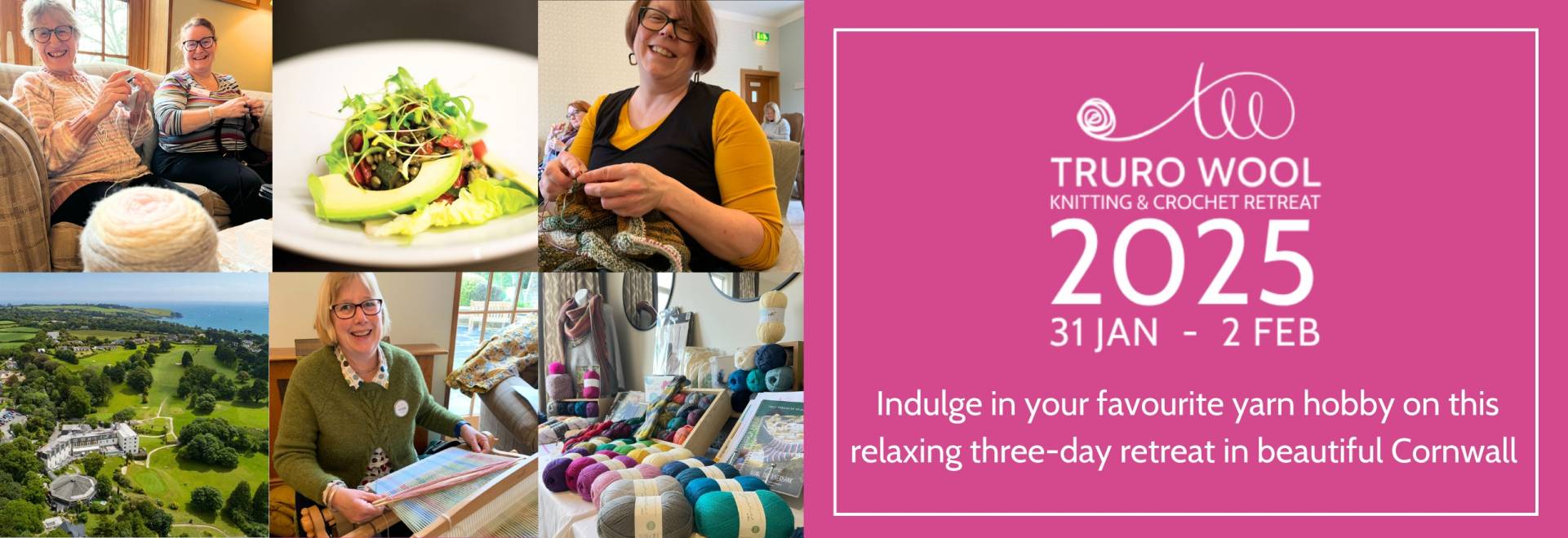 Truro Wool Knitting & Crochet Retreat Homepage Banner
